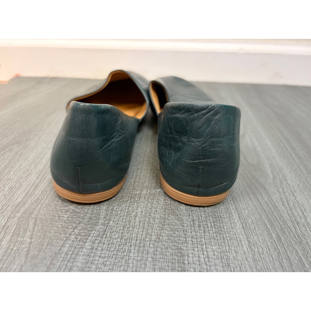Miz Mooz Kimmy Flats US 7.5 38 Teal Blue Leather D'Orsay Slip On Almond Toe Fall - Picture 6 of 10